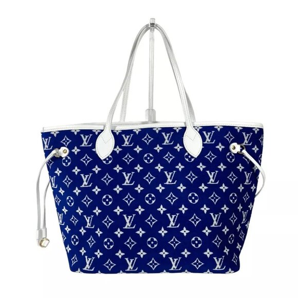 LOUIS VUITTON M46620 Monogram jacquard velvet Neverfull MM Tote Bag with Pouch - Picture 1 of 16